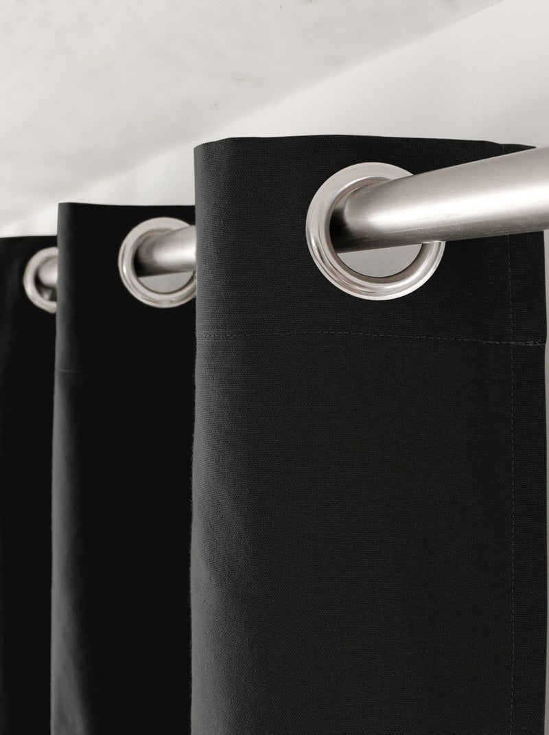Tenda colorata in puro cotone con 8 occhielli Grigio antracite - Kiabi