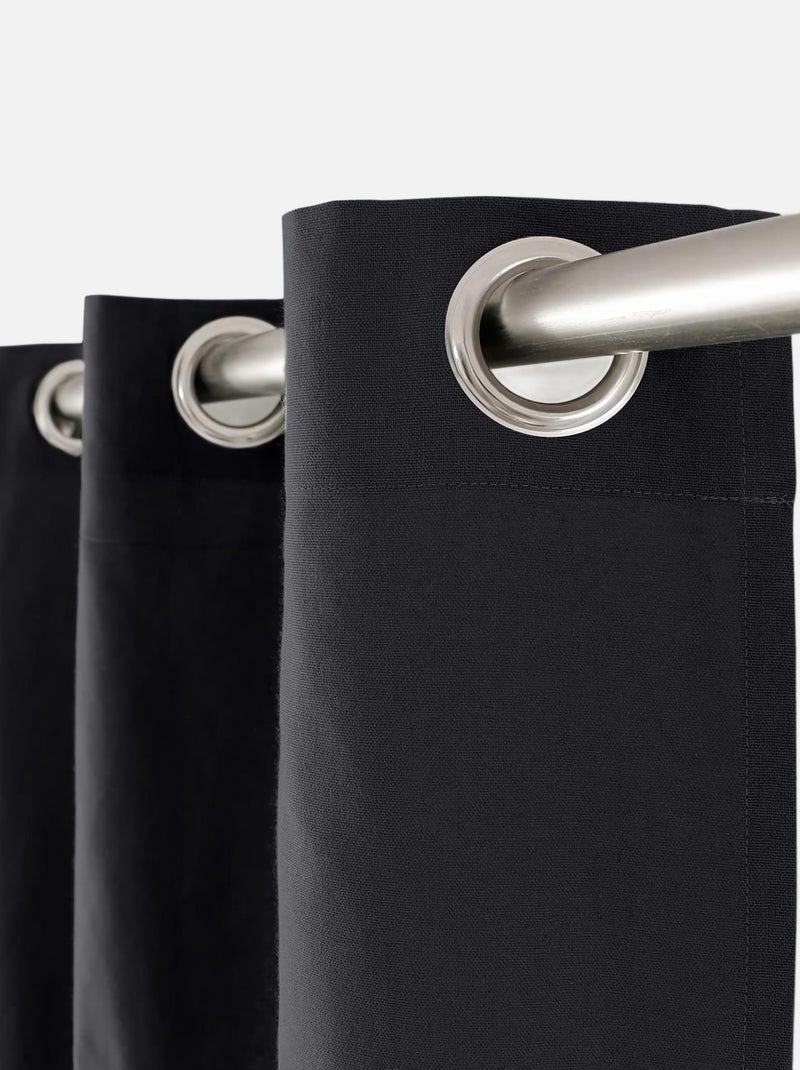 Tenda colorata in puro cotone con 8 occhielli Grigio scuro - Kiabi