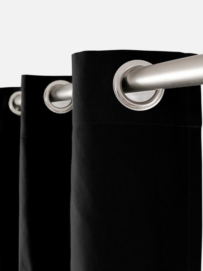 Tenda colorata in puro cotone con 8 occhielli Nero - Kiabi
