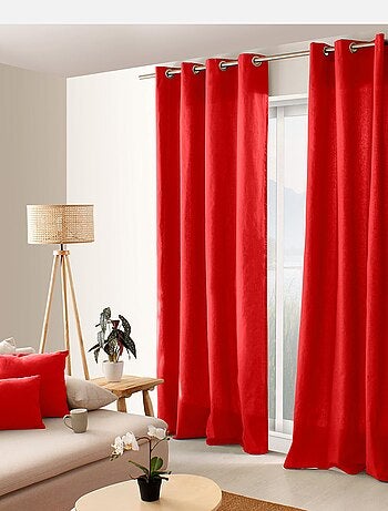 Tenda colorata in puro cotone con 8 occhielli