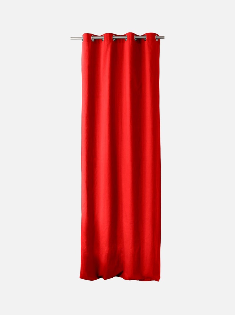 Tenda colorata in puro cotone con 8 occhielli Rosso - Kiabi