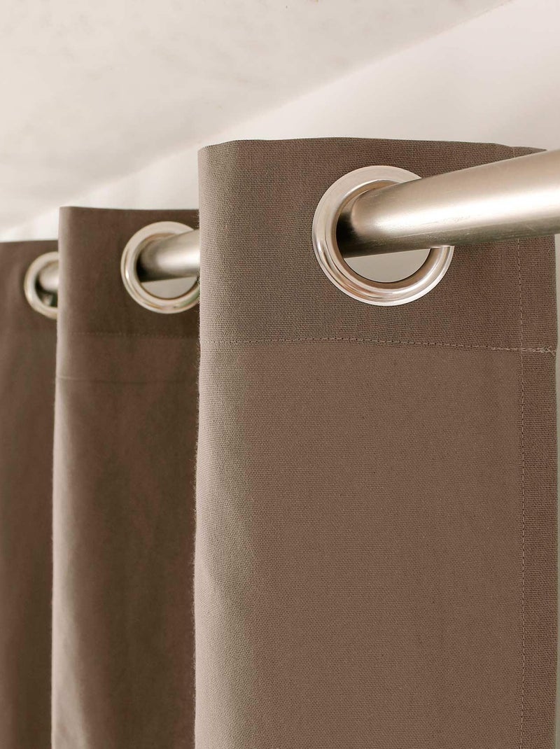 Tenda colorata in puro cotone con 8 occhielli Tortora - Kiabi
