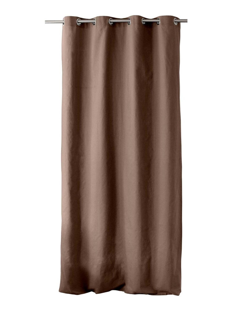 Tenda colorata in puro cotone con 8 occhielli Tortora - Kiabi