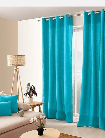 Tenda colorata in puro cotone con 8 occhielli