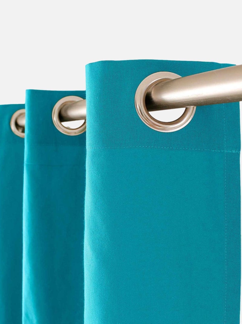 Tenda colorata in puro cotone con 8 occhielli Turchese - Kiabi
