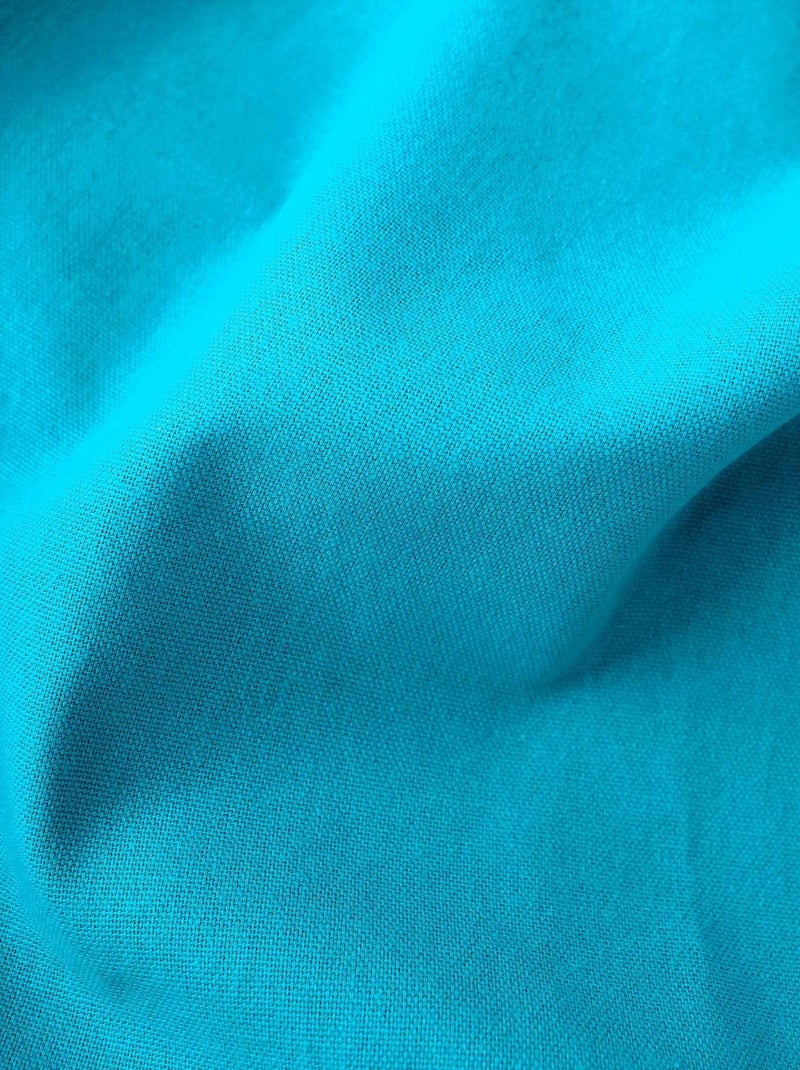 Tenda colorata in puro cotone con 8 occhielli Turchese - Kiabi
