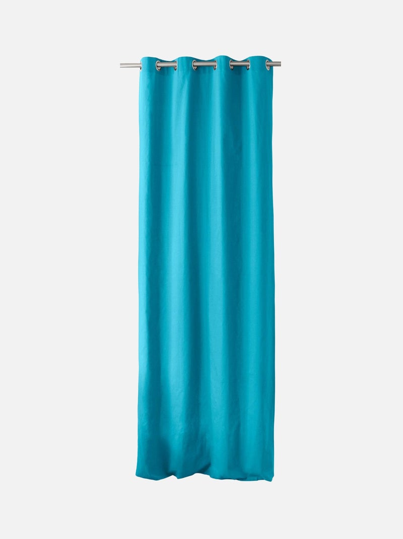 Tenda colorata in puro cotone con 8 occhielli Turchese - Kiabi