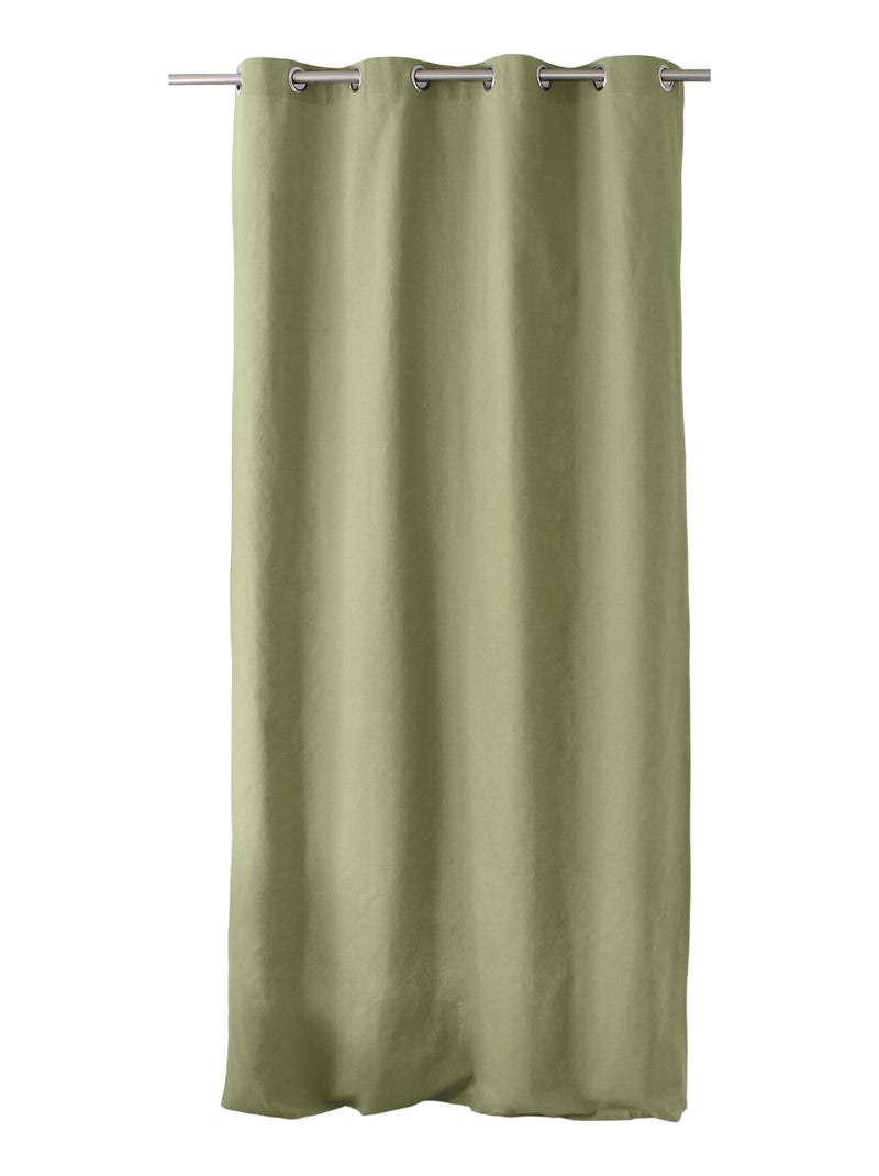 Tenda colorata in puro cotone con 8 occhielli Verde oliva - Kiabi