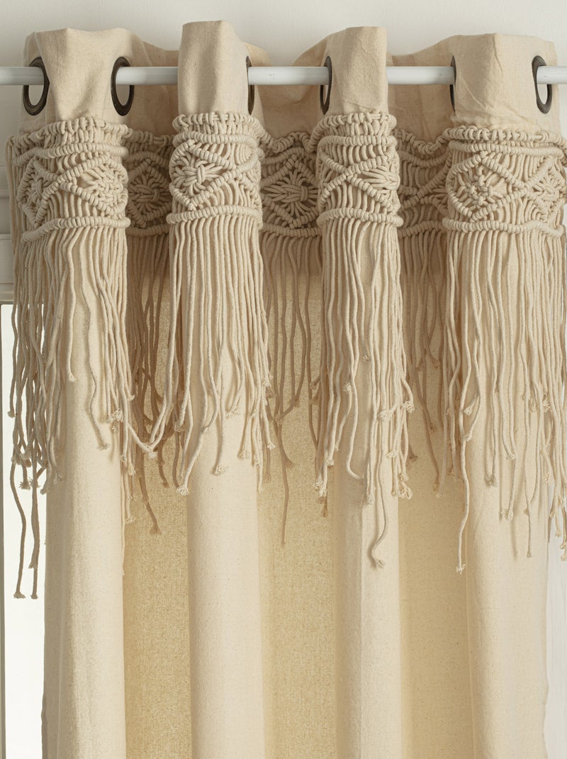 Tenda con fregio in macramè Legno naturale - Kiabi