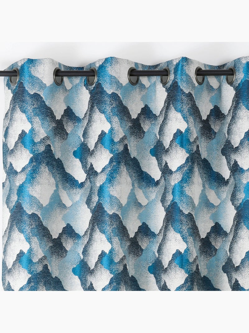 Tenda con occhielli jacquard con motivo minerale Blu - Kiabi