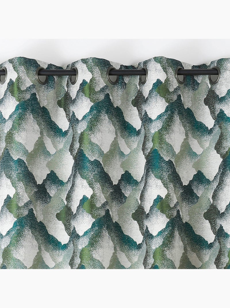 Tenda con occhielli jacquard con motivo minerale Verde smeraldo - Kiabi