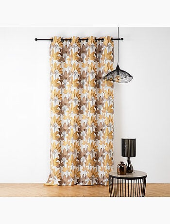 Tenda con occhielli jacquard con motivo vegetale