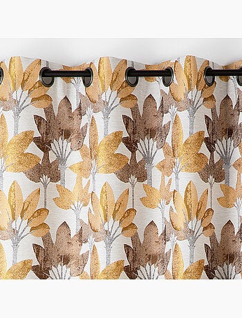 Tenda con occhielli jacquard con motivo vegetale