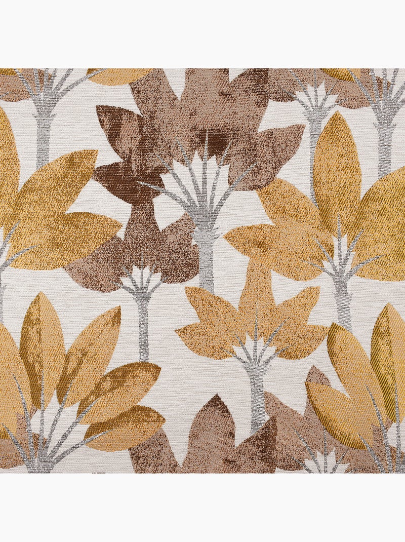 Tenda con occhielli jacquard con motivo vegetale Giallo - Kiabi