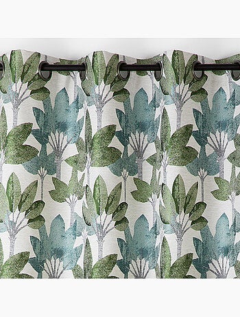 Tenda con occhielli jacquard con motivo vegetale