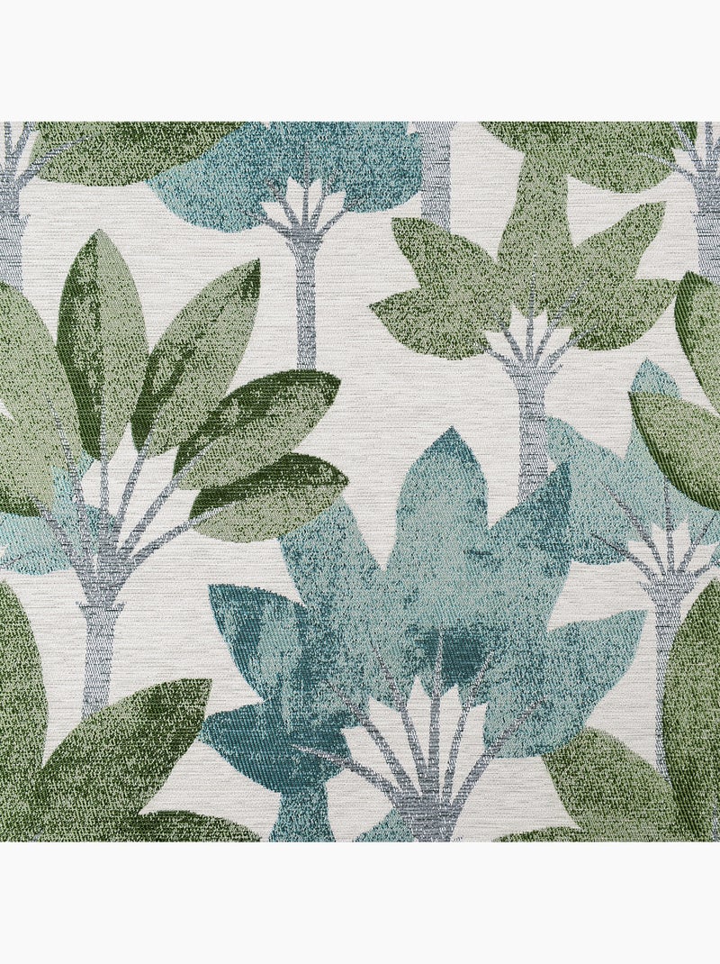 Tenda con occhielli jacquard con motivo vegetale Verde - Kiabi