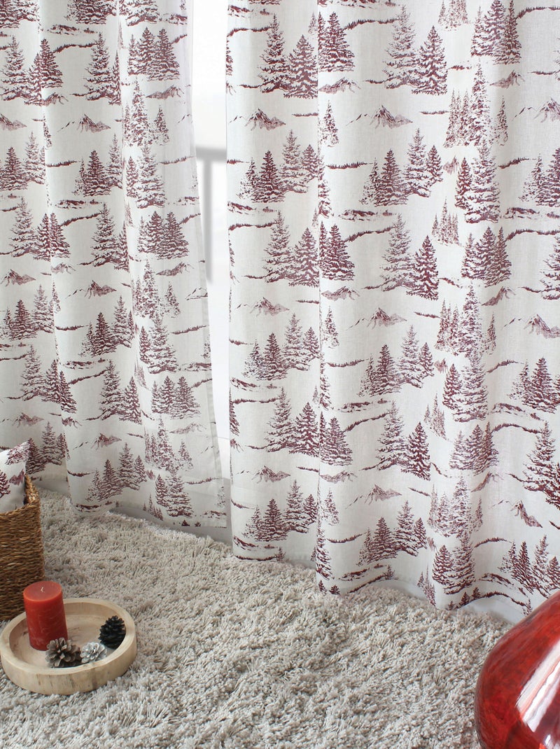 Tenda con stampa di montagna in cotone riciclato Rosso - Kiabi