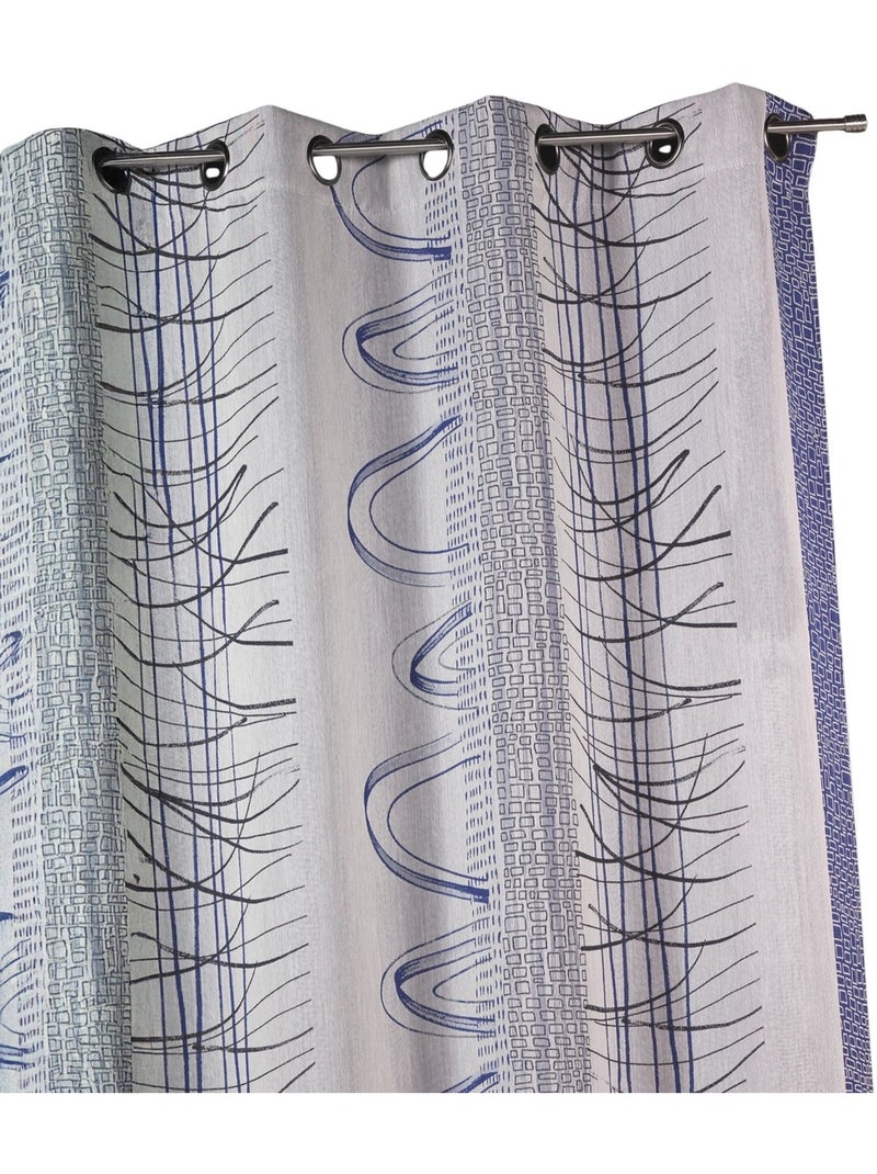Tenda con strisce verticali astratte e motivi grafici Blu - Kiabi