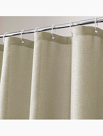 Tenda da doccia in chambray tinta unita con ganci