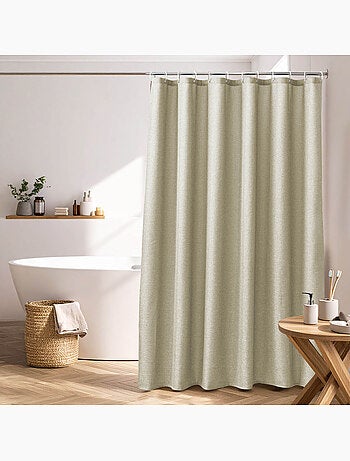 Tenda da doccia in chambray tinta unita con ganci