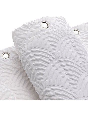 Tenda da doccia in microfibra goffrata con ganci