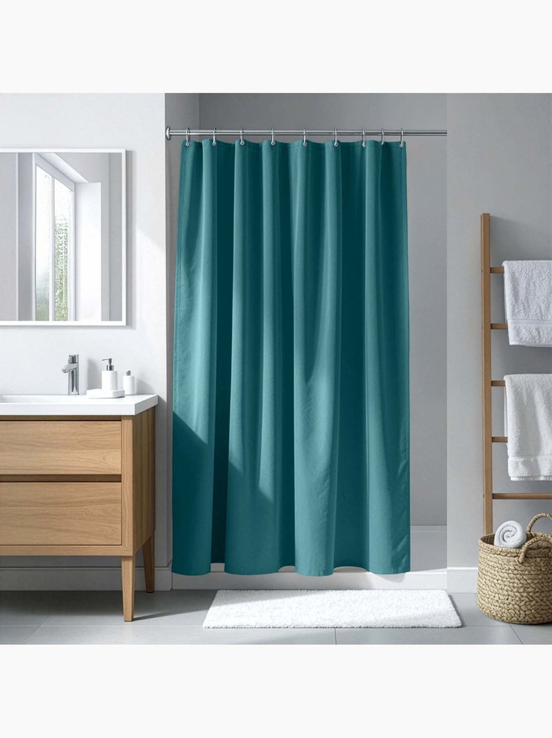 Tenda da doccia semplice con ganci Blu petrolio - Kiabi