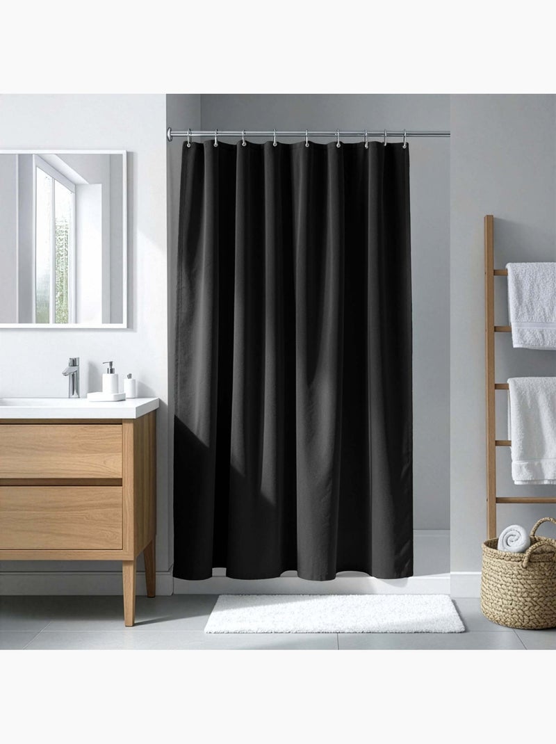 Tenda da doccia semplice con ganci Nero - Kiabi