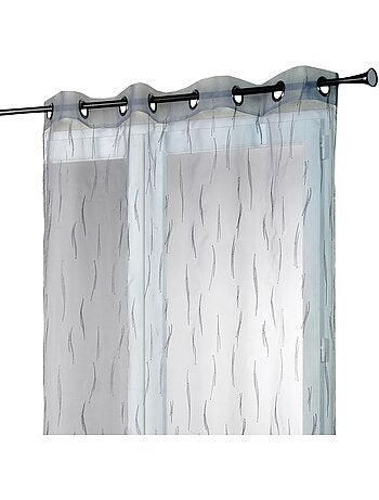 Tenda da finestra in organza grigia con ricamo a ramoscelli