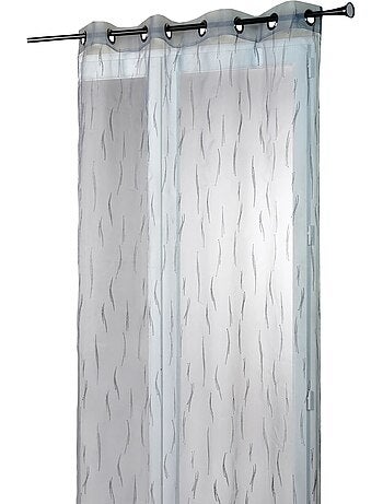 Tenda da finestra in organza grigia con ricamo a ramoscelli
