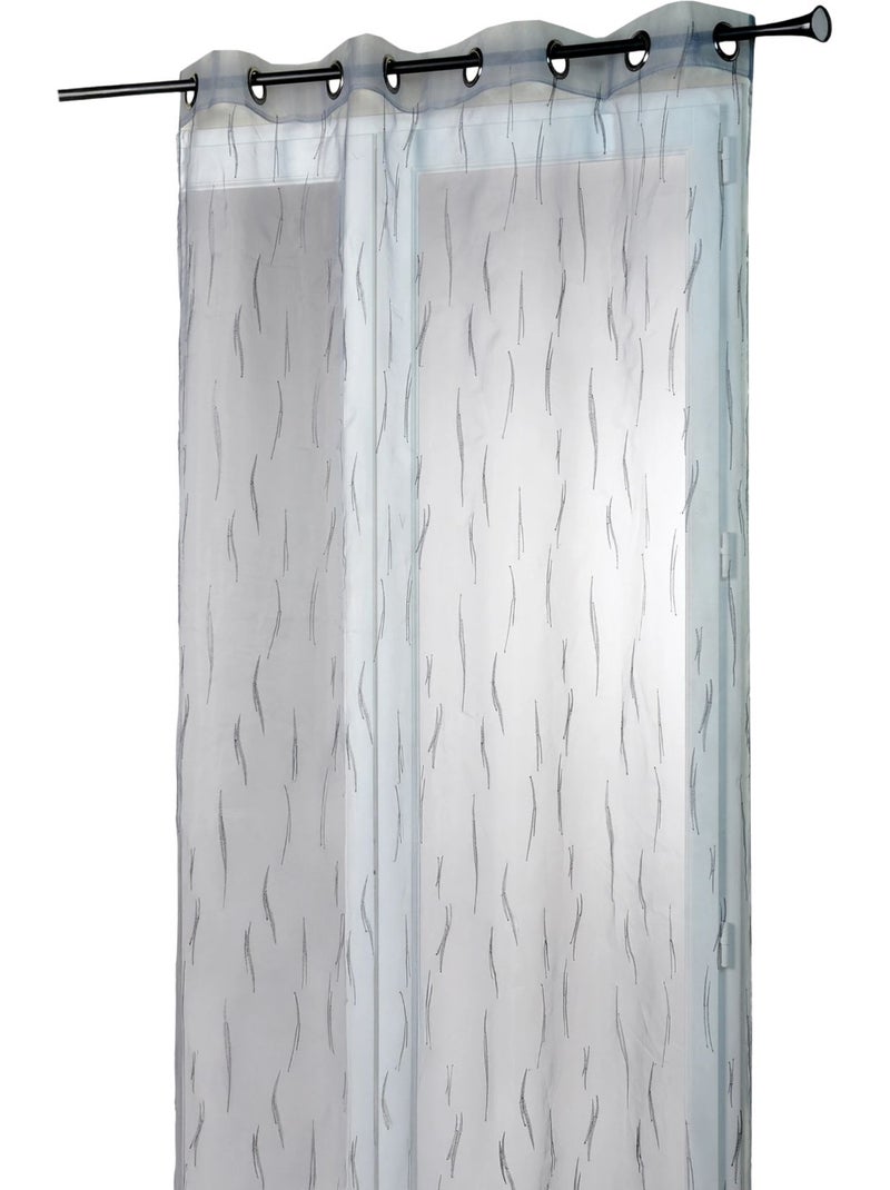 Tenda da finestra in organza grigia con ricamo a ramoscelli Grigio chiaro - Kiabi