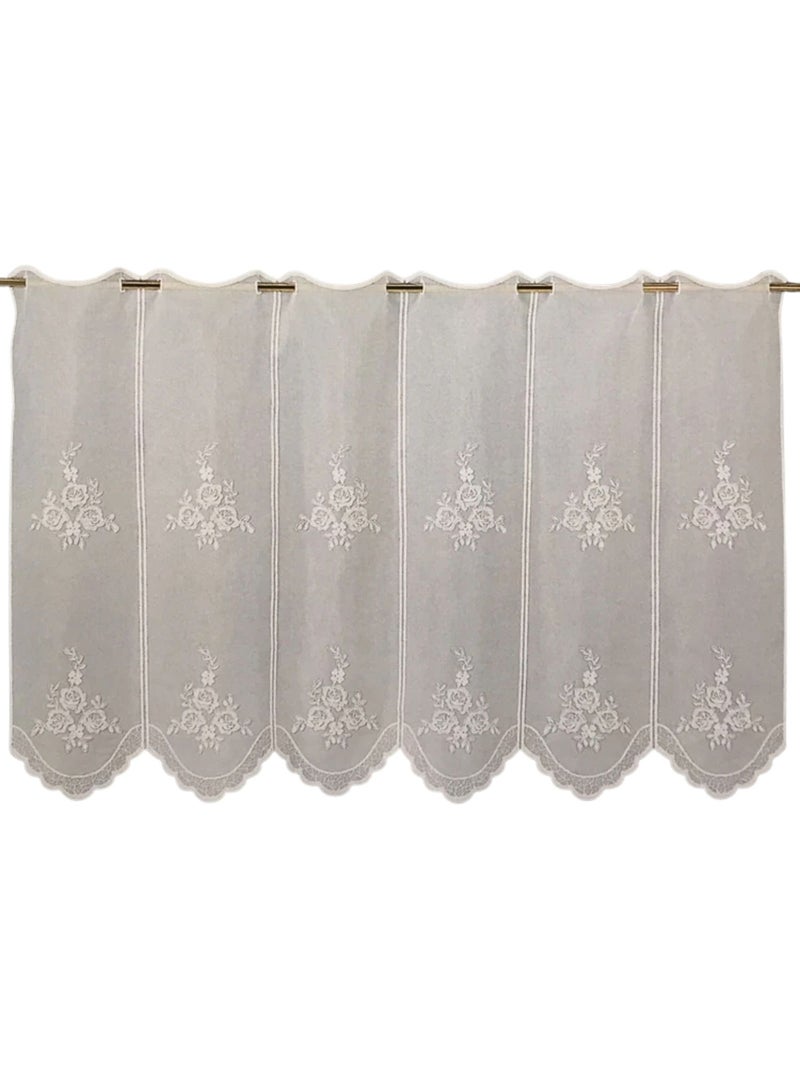 Tenda da finestra ricamata con motivi floreali Bianco - Kiabi