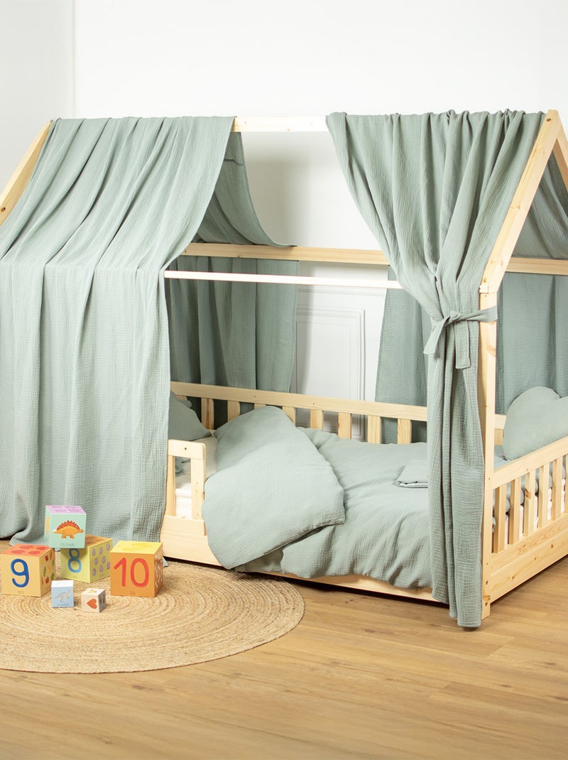 Tenda da letto a casetta in garza di cotone | sevira kids | sevira kids Verde acqua - Kiabi