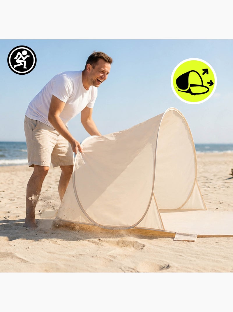 Tenda da spiaggia pop-up hypermotion - riparo leggero e rapido per tutta la famiglia Beige - Kiabi