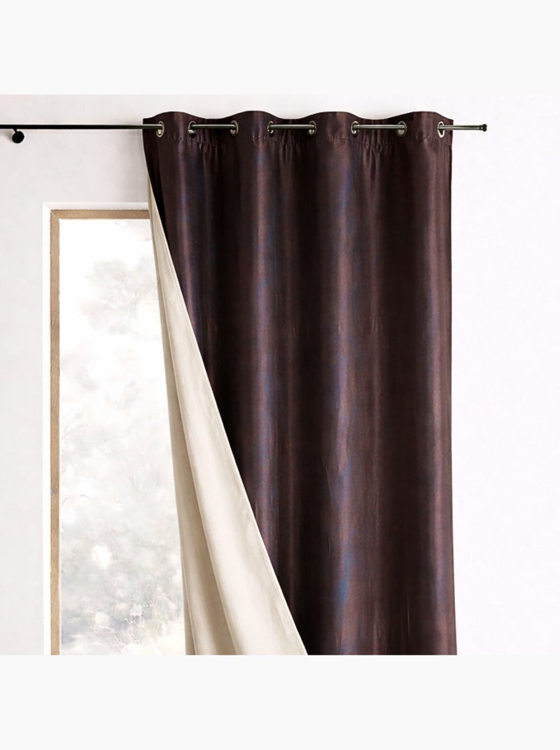 Tenda d'arredamento in taffetà reversibile Marrone cioccolato - Kiabi