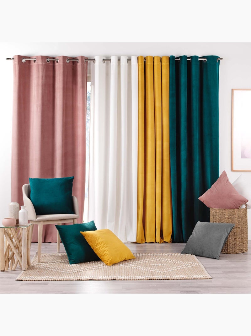 Tenda d'arredo in velluto goffrato Verde smeraldo - Kiabi