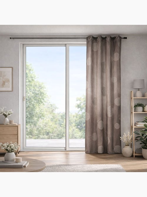 Tenda di shantung color taupe ricamata con cerchi misti - Kiabi Tenda di shantung color taupe ricamata con cerchi misti - Kiabi