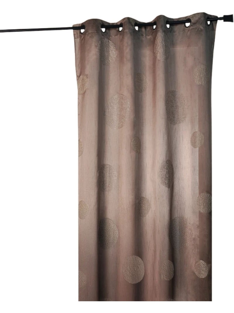 Tenda di shantung color taupe ricamata con cerchi misti Tortora - Kiabi