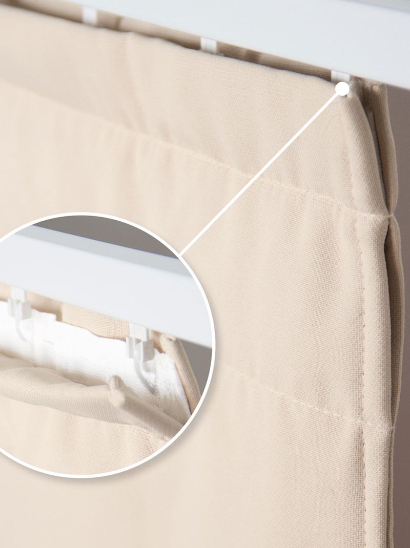 Tenda divisoria con treccia e orlo a giorno Beige - Kiabi