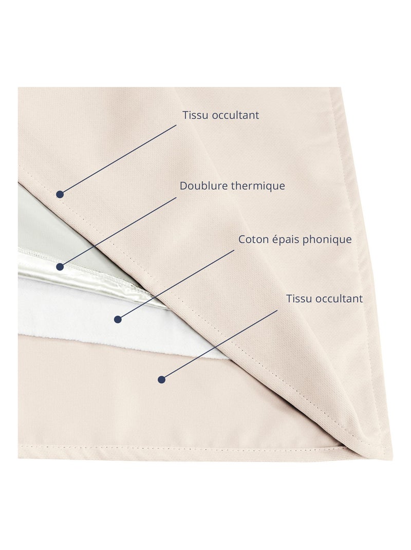 Tenda divisoria con treccia e orlo a giorno Beige - Kiabi