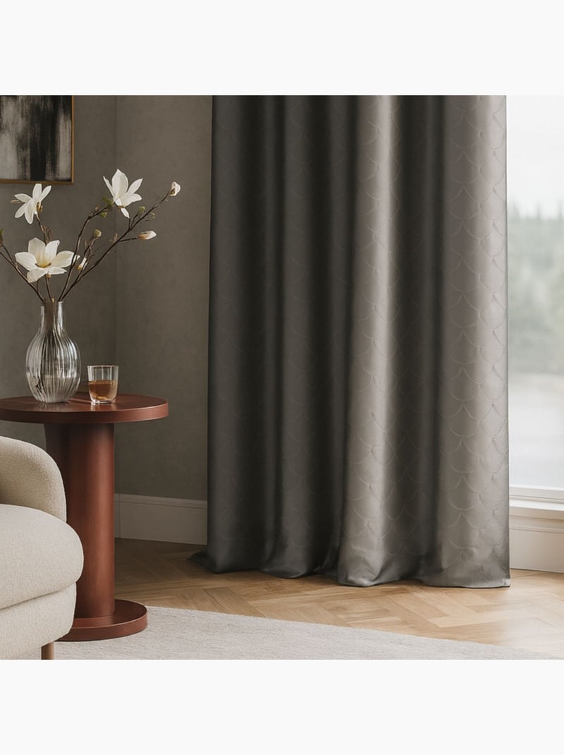 Tenda effetto seta con motivo tartaruga Grigio antracite - Kiabi