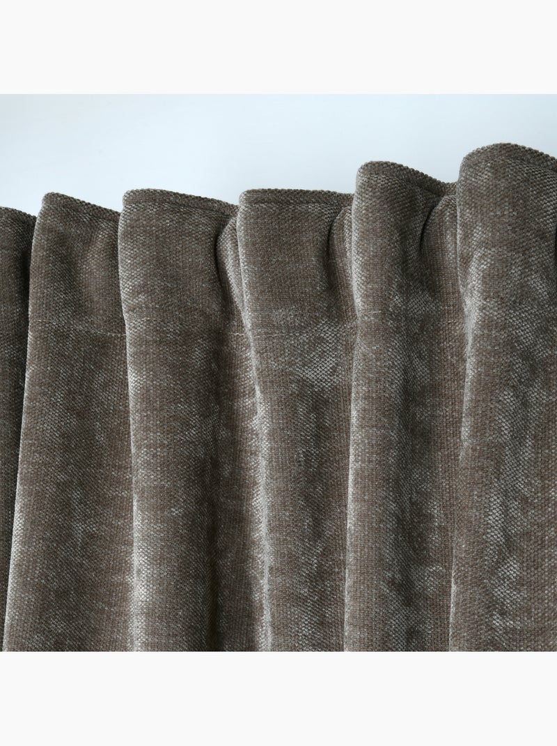 Tenda filtrante a ruflette con effetto velluto Legno naturale - Kiabi