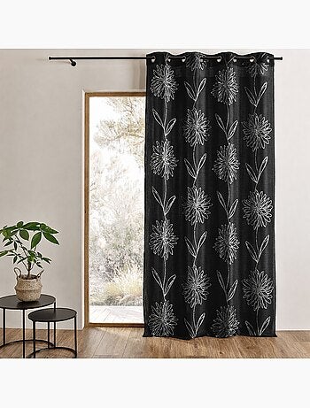 Tenda filtrante con motivi floreali metallizzati