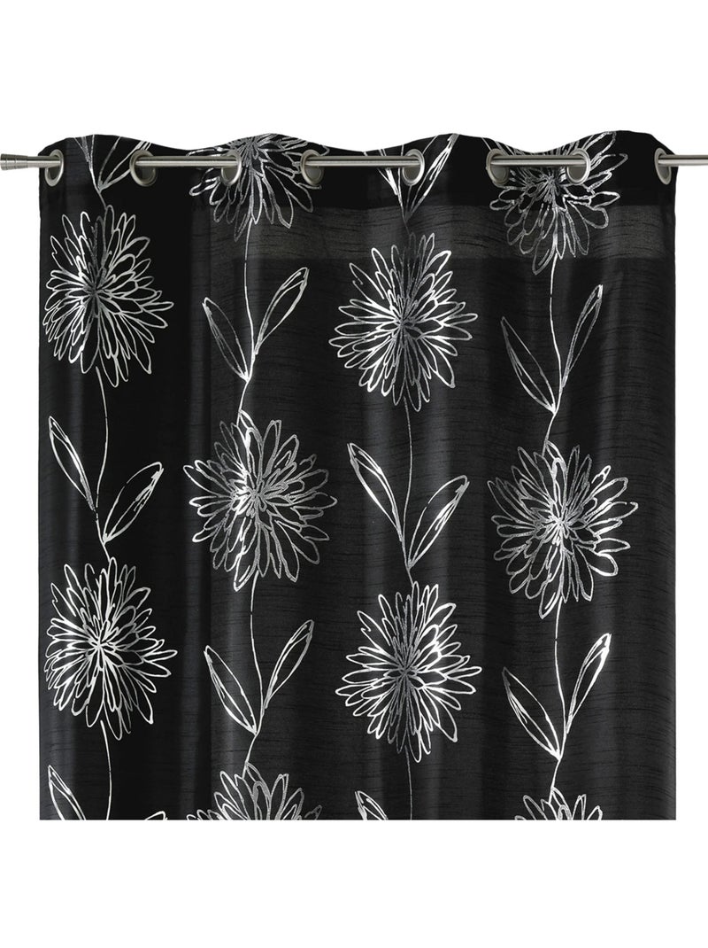 Tenda filtrante con motivi floreali metallizzati Nero - Kiabi