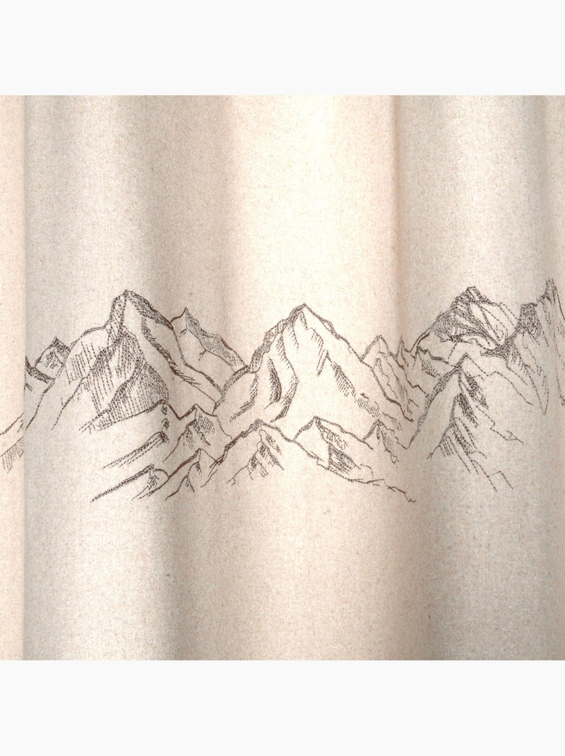 Tenda filtrante con motivo montano e occhielli, effetto lana Legno naturale - Kiabi