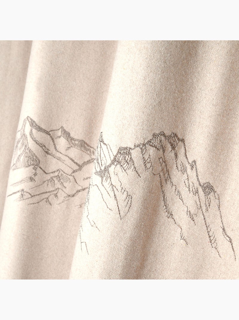 Tenda filtrante con motivo montano e occhielli, effetto lana Legno naturale - Kiabi