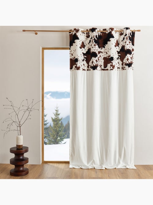 Tenda filtrante con occhielli e rivestimento con motivo a pelle di mucca - Kiabi Tenda filtrante con occhielli e rivestimento con motivo a pelle di mucca - Kiabi