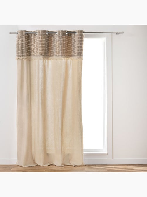 Tenda filtrante con occhielli in policotone, con motivo jacquard e frange - Kiabi