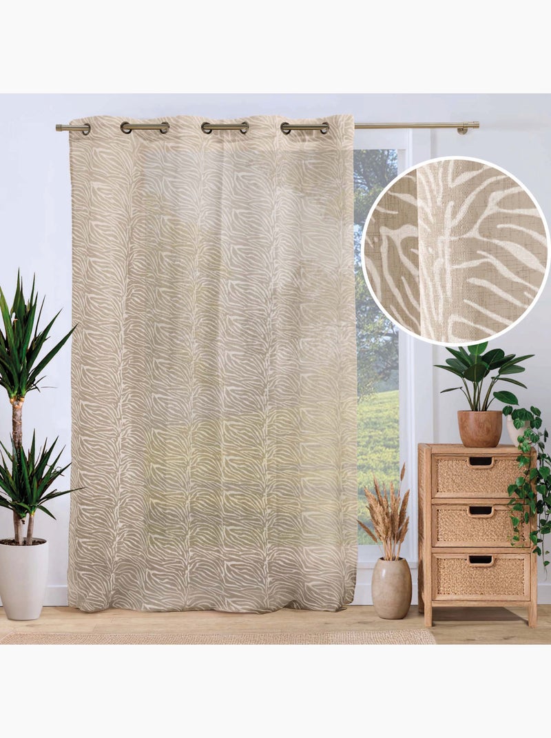 Tenda filtrante con occhielli in tessuto velato con motivo zebrato Bianco - Kiabi