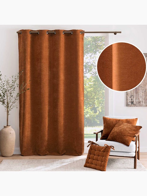 Tenda filtrante con occhielli in velluto chenille - Kiabi