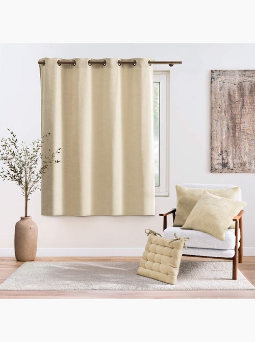 Tenda filtrante con occhielli in velluto chenille - Kiabi